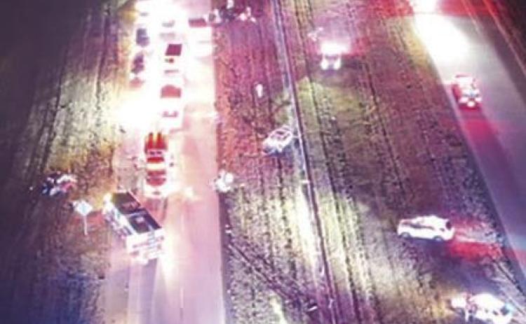 Four sent to hospital after I-49 collision, pile-up