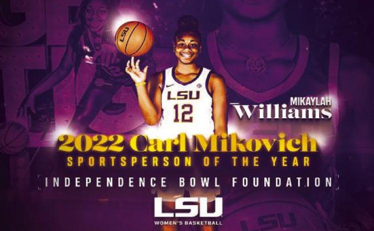 Mikaylah Williams named 2022 Carl Milkovich Sportsperson of the Year by the Independence Bowl Foundation