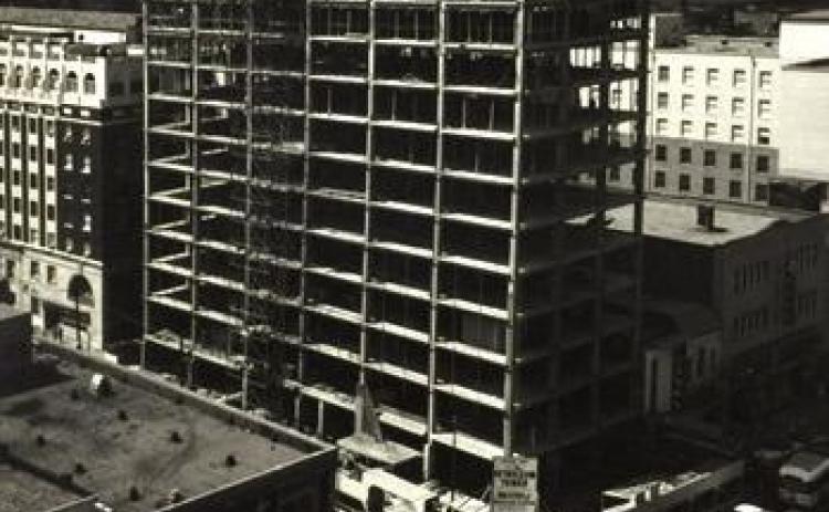 The Petroleum Tower being constructed back in 1957!