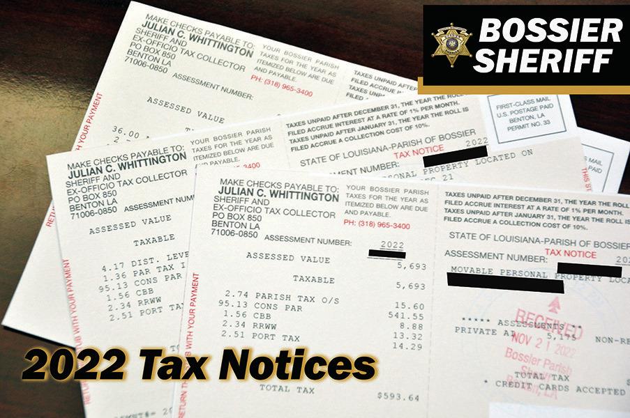 Bossier property tax notices mailed