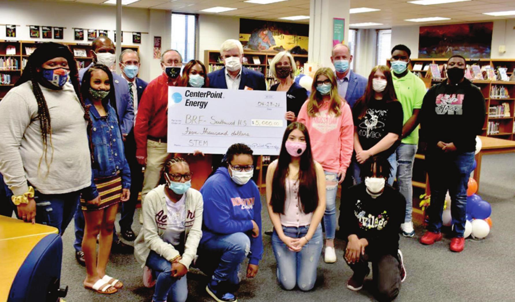 CenterPoint Energy awards BRF a $5,000 grant to support the Biotechnology Magnet Academy