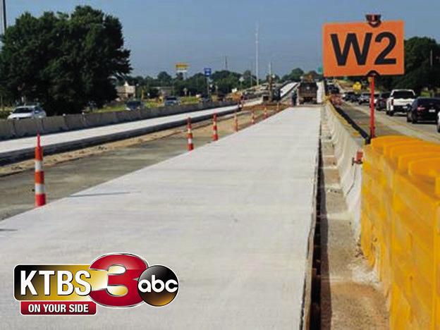 Concrete poured for new lanes on I-20 major rehab project in Bossier City!