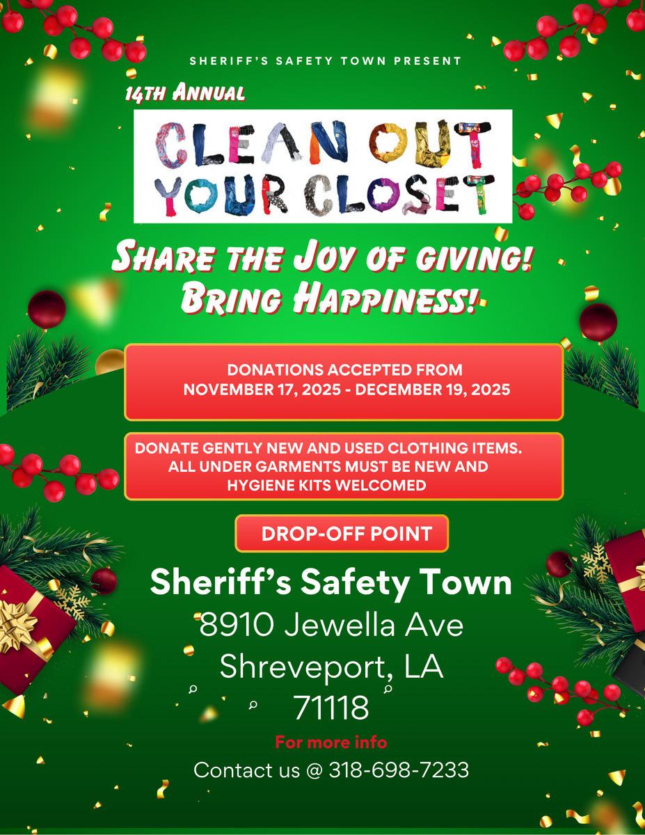 Sheriff's Safety Towns 14th annual Clean Out Your Closet for Christmas Event