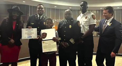 Quick-thinking 10-year-old Honored for Rescuing Family During Fire Emergency!