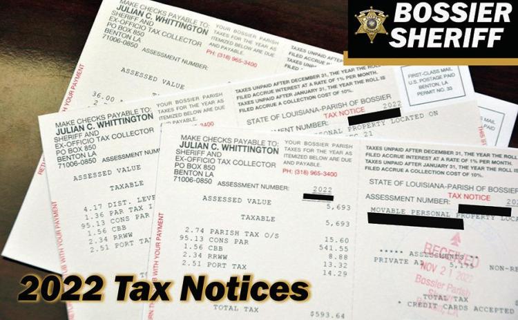 Bossier property tax notices mailed