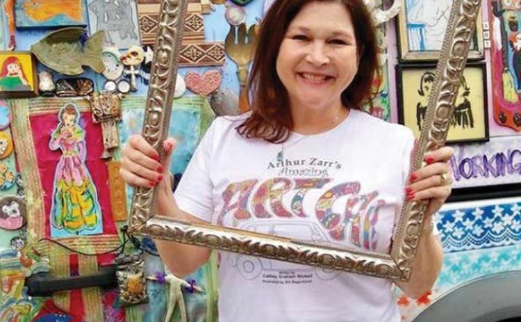 Art car driver wheels into town to promote funky art and creativity