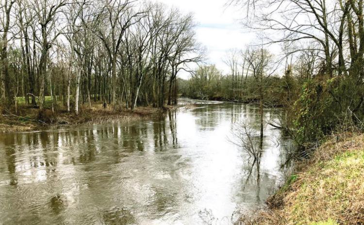 Red Chute Bayou level is high but still plenty of capacity after days of rainfall