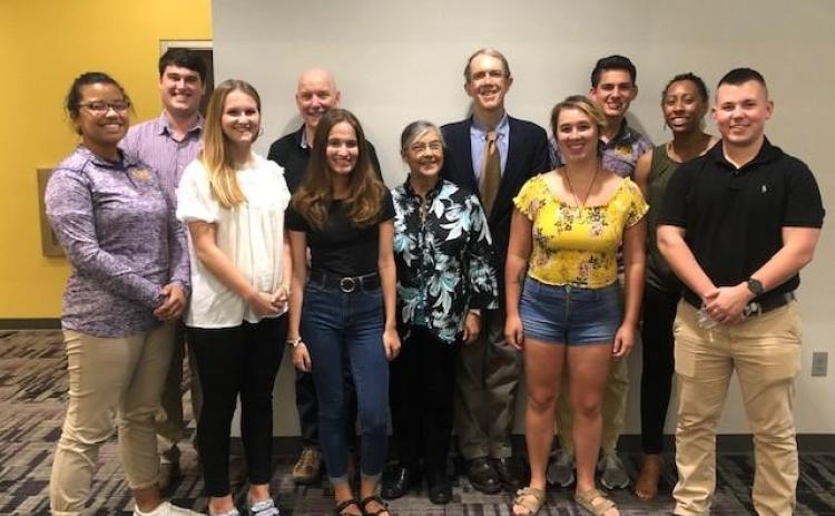 Back Row, L-R: Evan Young, John Foster, James Oxley, Joshua Brignac, Caila Palmer Front Row, L-R: Kristen St. Cyr , Katie Estes, Isabella Alvarez, Judith Oxley, Jude Hinson, Tyler Mattingly