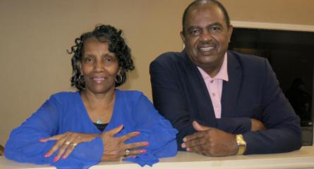 Mary and Willie Bradford at Party For a Purpose. Local school choir dreams of trip to New York