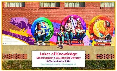 'Lakes of Knowledge' Mural unveiled at Mooringsport Elementary!