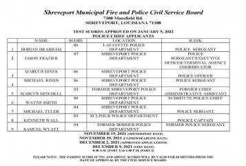 Shreveport mayor to appoint permanent police chief; exam scores released