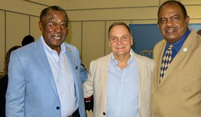 Clifton Starks, Caddo Parish Judge Craig Marcotte and Willie Bradford Southern U. Shreveport interim chancellor introduced at reception