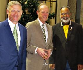 State Senator Barrow Peacock, Chancellor of LSU Health Shreveport Dr. David Guzick and Caddo Commissioner Roy Burrell. Dr. Hui Chao ‘Reggie’ Lee is Shreveport's Research ‘Rising Star’
