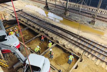 Excavation of the cofferdam in order to remove existing footing of the damaged bent. (Photo: DOTD) DOTD provides update on Spring St. bridge repair project downtown