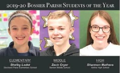Bossier Schools names 2019-2020 Parish Students of the Year